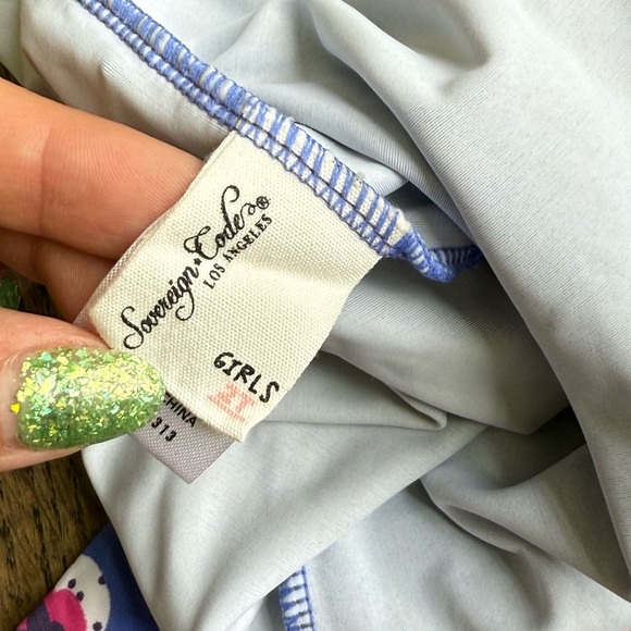 Sovereign Code Kids Rashguard Set - Blue and Pink Floral 18-24 months baby swim - Picture 7 of 8